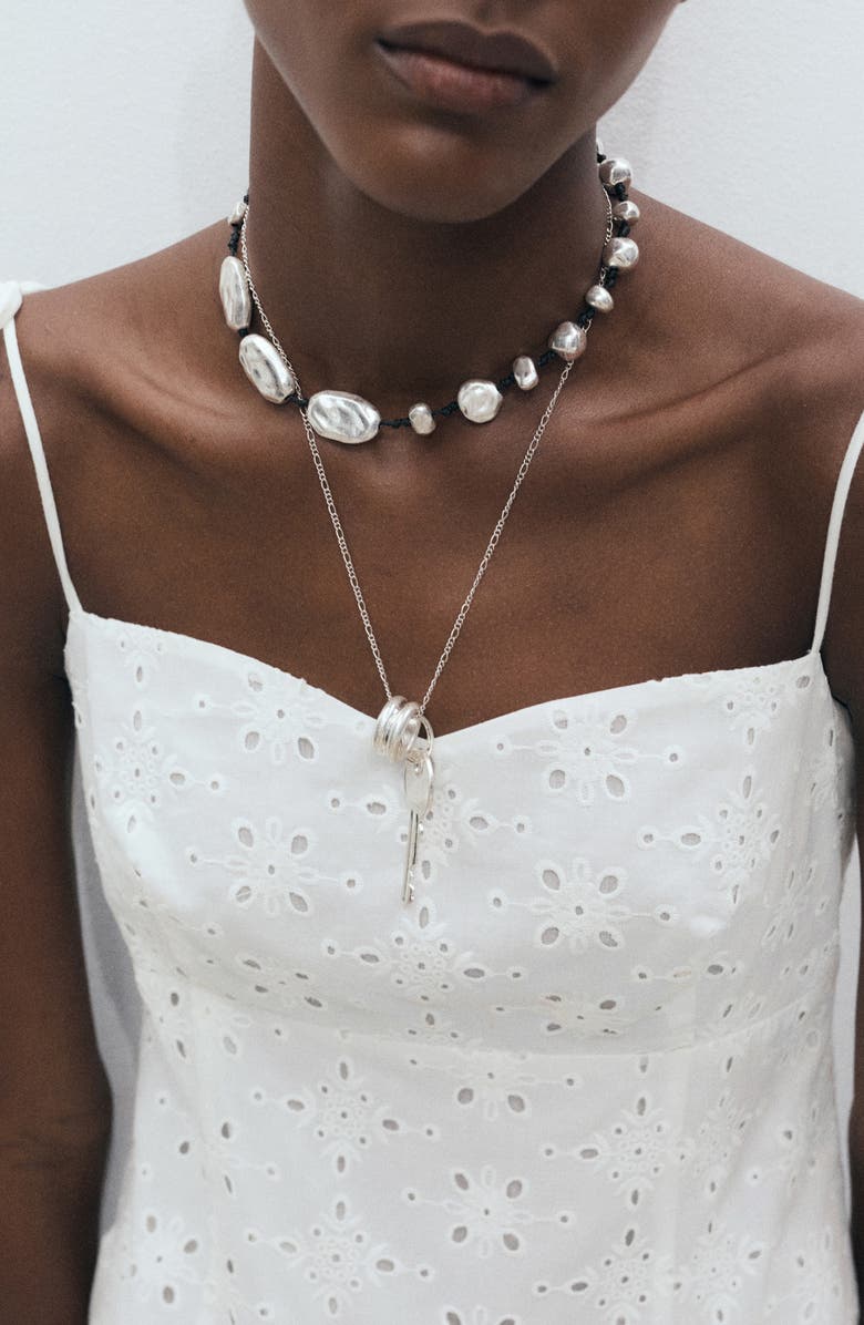 MANGO Cotton Eyelet Midi Dress, Alternate, color, White