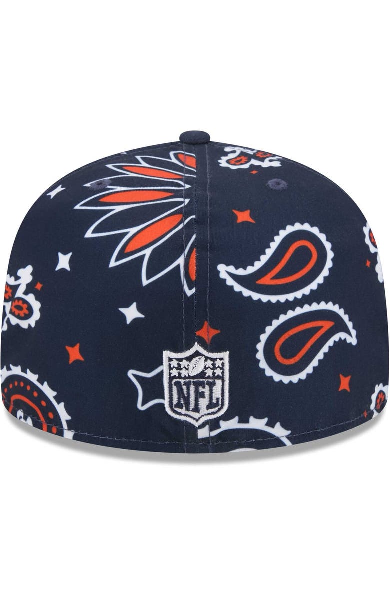 New Era Men's New Era Navy Chicago Bears Paisley 59FIFTY Fitted Hat, Alternate, color, 