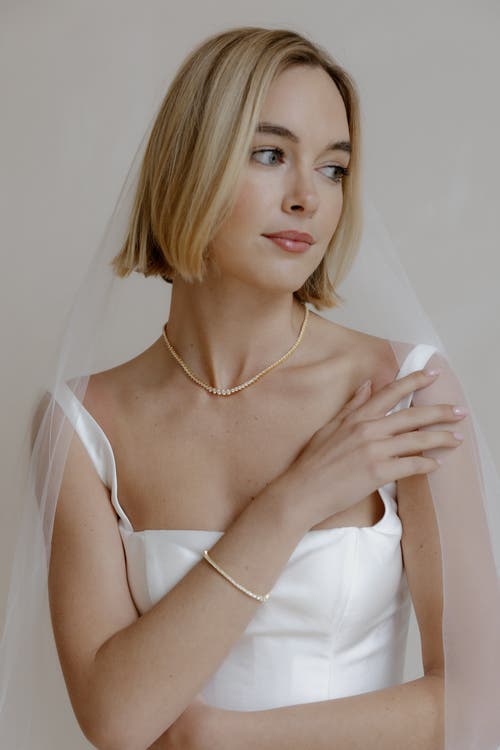 Untamed Petals Mayfair Tennis Necklace In Metallic