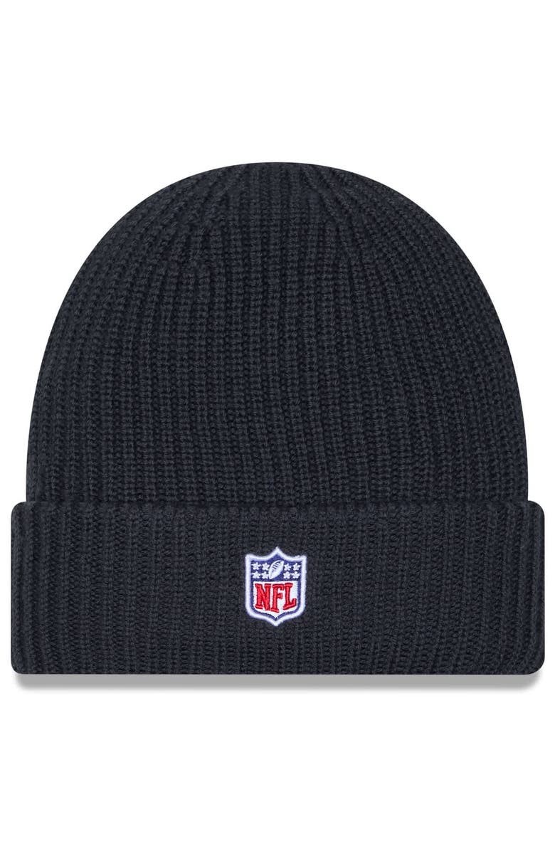 New Era Men's New Era Charcoal Kansas City Chiefs 2025 Sideline Cold Weather Cuffed Knit Hat, Alternate, color, Charcoal