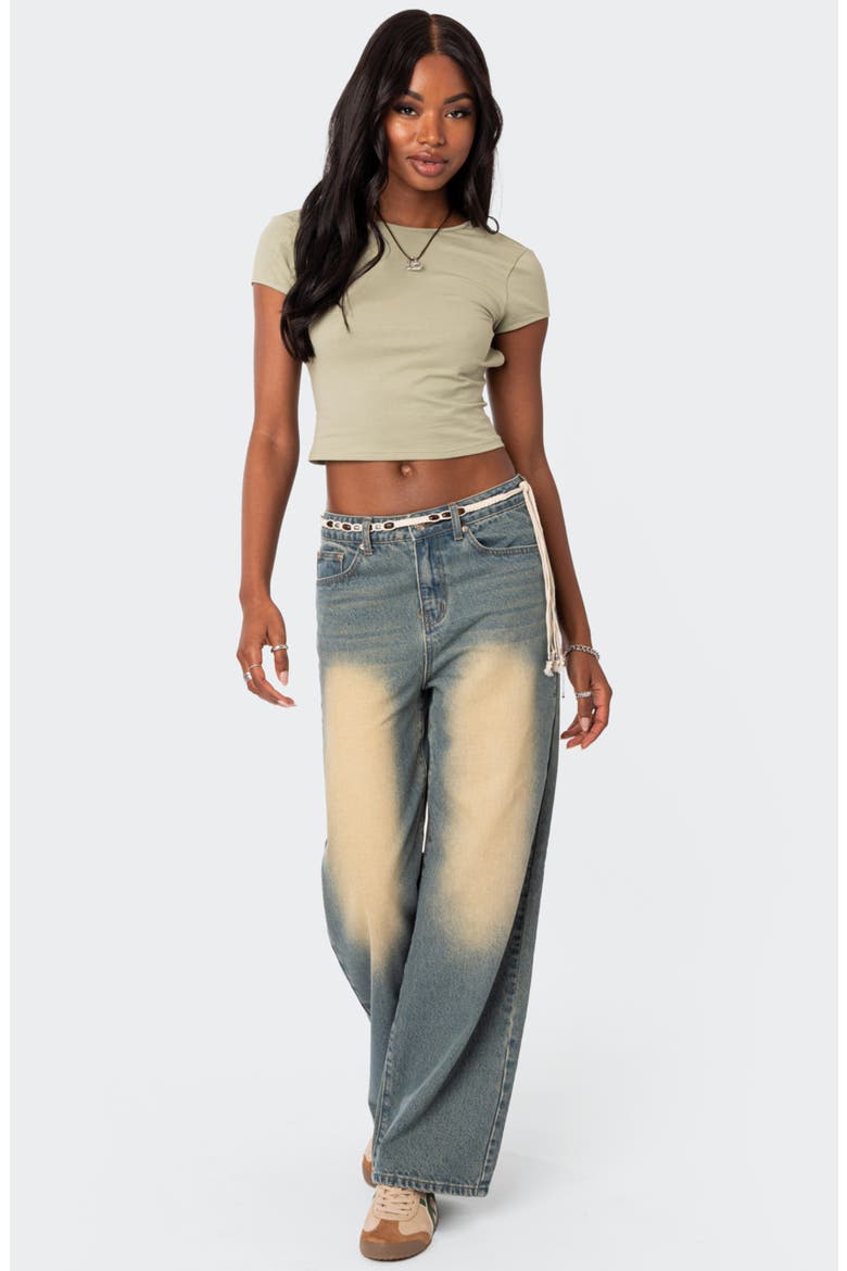 Bambi Open Back Crop T-Shirt, Alternate, color, GREEN