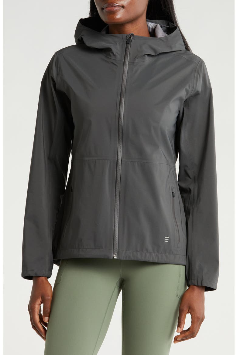 Cloudshield Waterproof Hooded Rain Jacket, Alternate, color, BLACK SAND