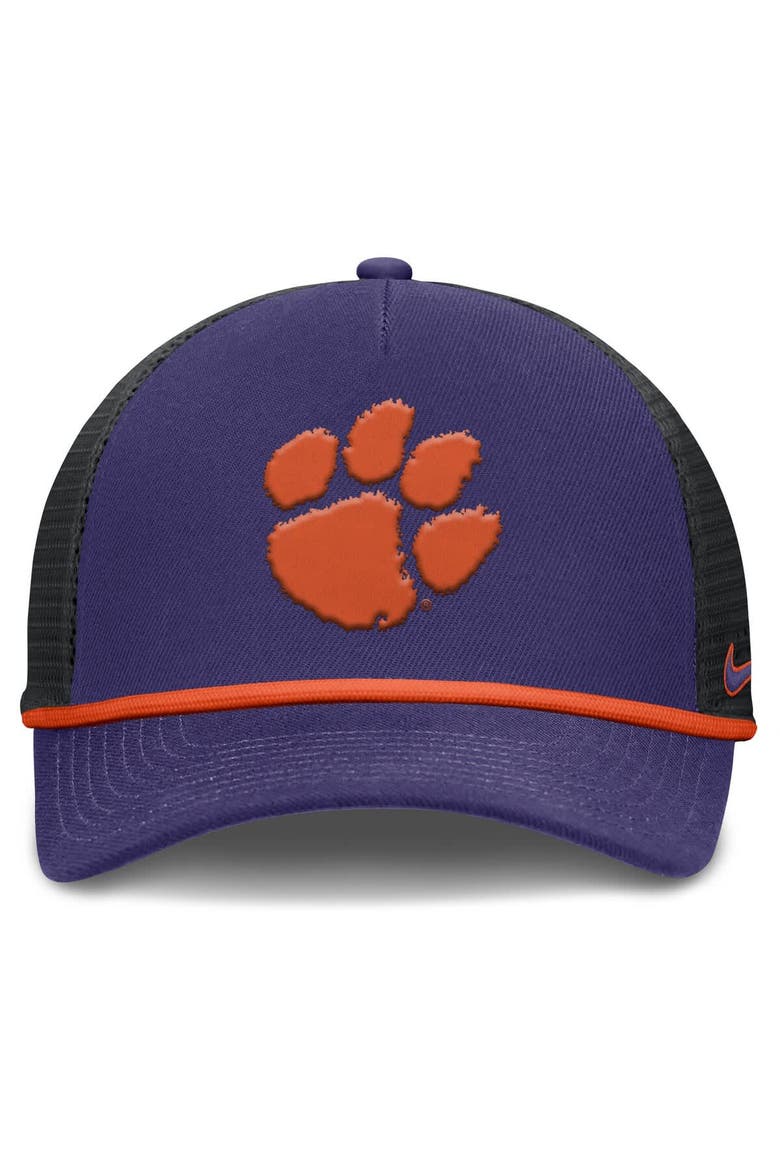 Men's Nike Purple Clemson Tigers Rise Primetime Trucker Adjustable Hat, Alternate, color, Purple