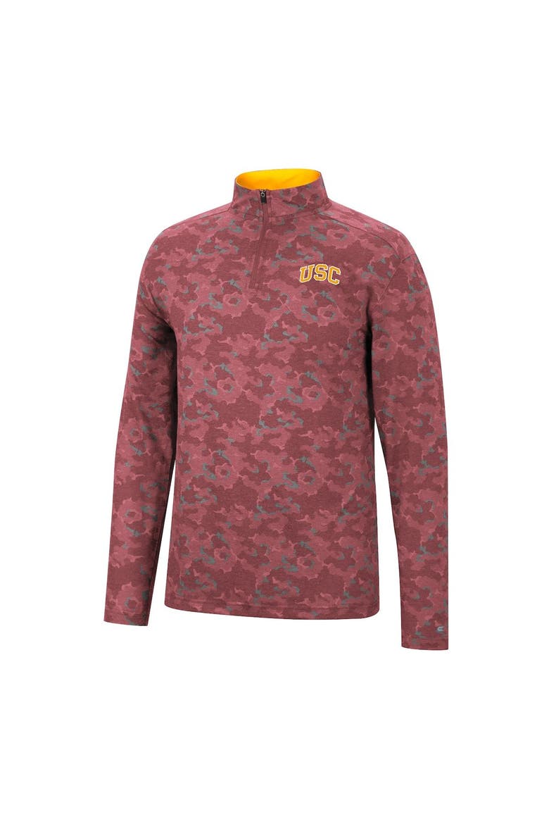 Men's Colosseum Cardinal USC Trojans Tivo Quarter-Zip Jacket, Alternate, color, Cardinal