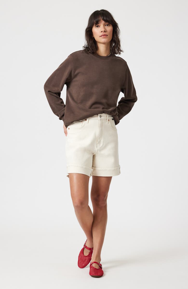 Mavi Jeans Heidi High Waist Cuffed Relaxed Denim Shorts, Alternate, color, Ecru 90S