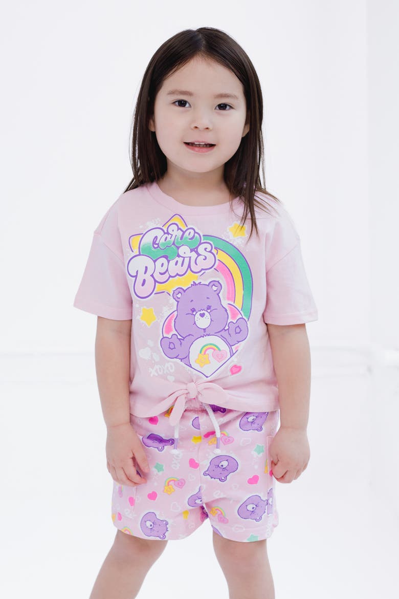 Best Friend Bear T-Shirt and French Terry Shorts Set, Alternate, color, Care Bears Pink