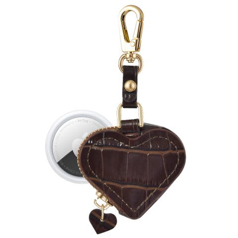 Heart Croc Leather Bag Charm For Airtag®