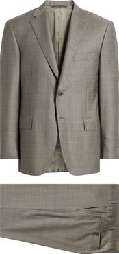 Canali Siena Regular Fit Brown Mélange Super 130s Wool Suit