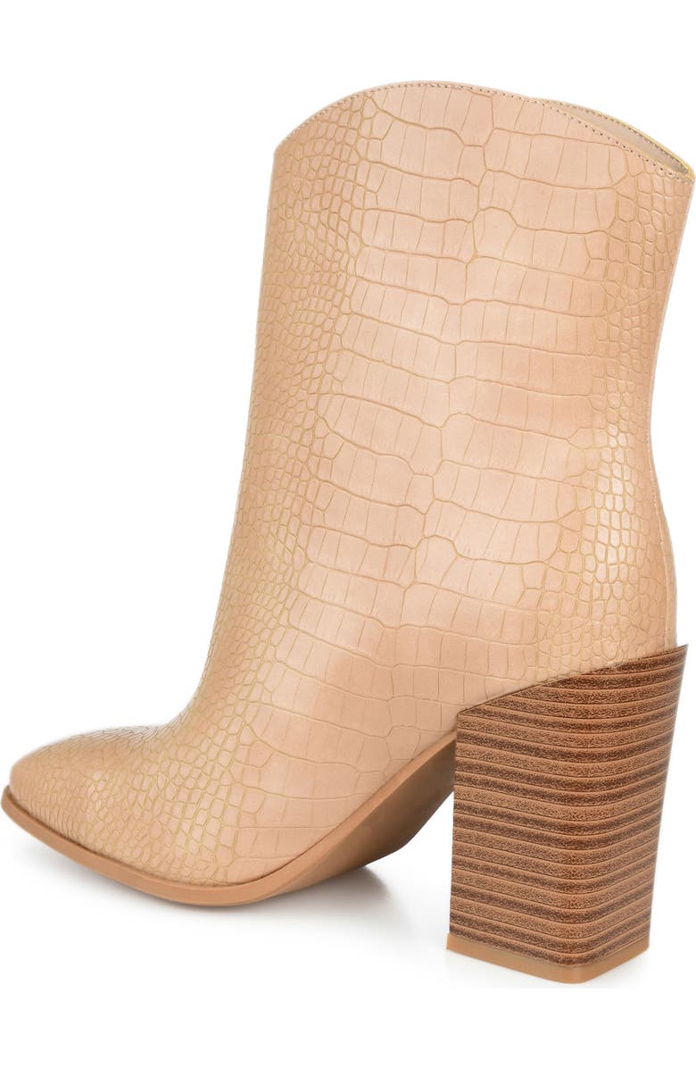 Journee Collection Brekkin Croc Embossed Western Bootie, Alternate, color, Tan