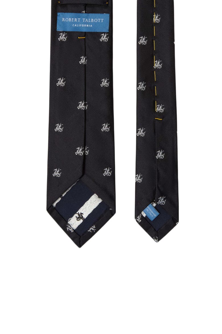 Newman 7 Fold Dragon Necktie, Alternate, color, Navy