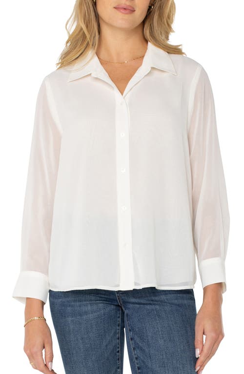 Liverpool Los Angeles Chiffon Button-up Shirt In Ivory