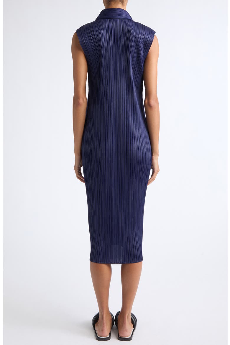 Monthly Colors May Pleated Sleeveless Midi Polo Dress, Alternate, color, NAVY