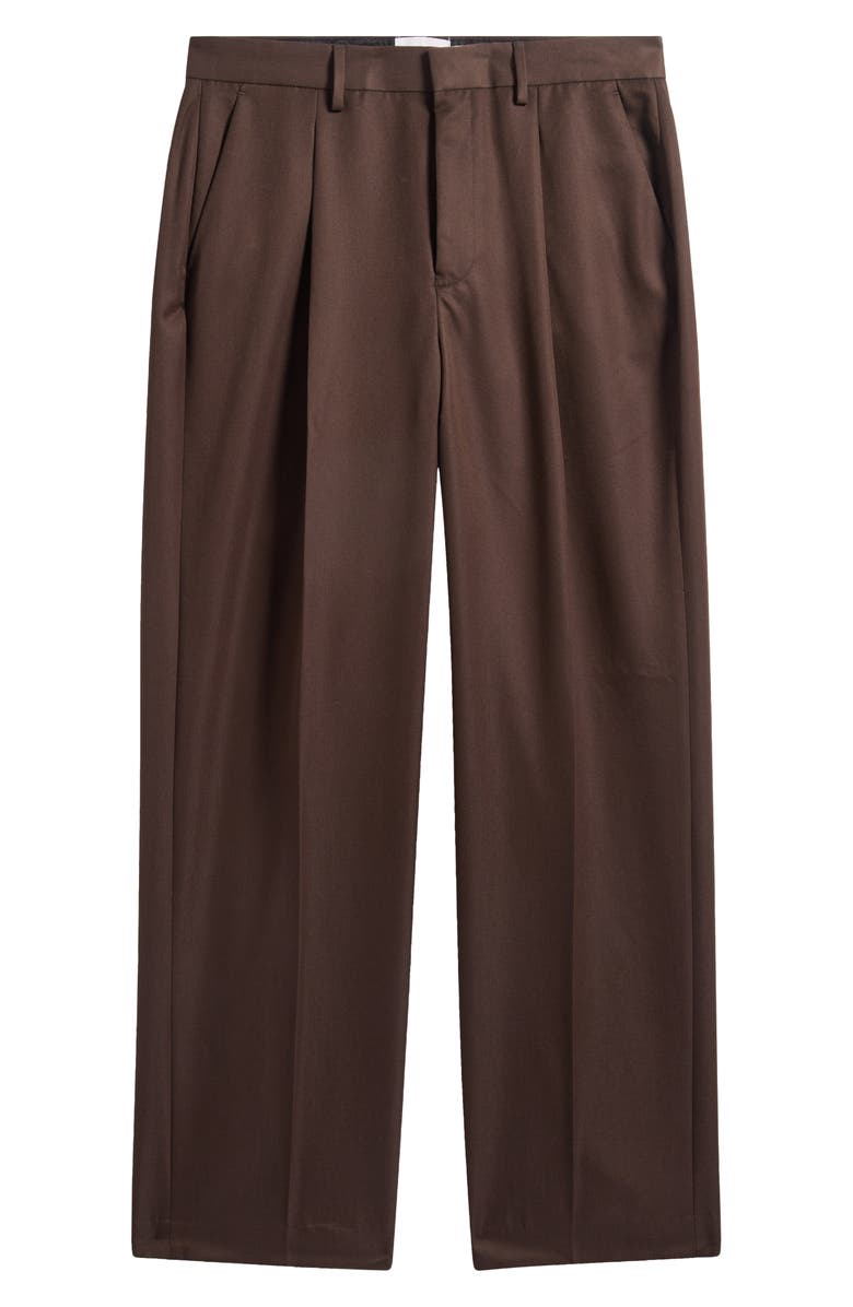 Topman Wide Leg Suit Pants, Alternate, color, Brown