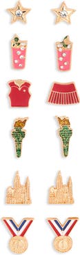 Leith Set of 6 Tennis Stud Earrings