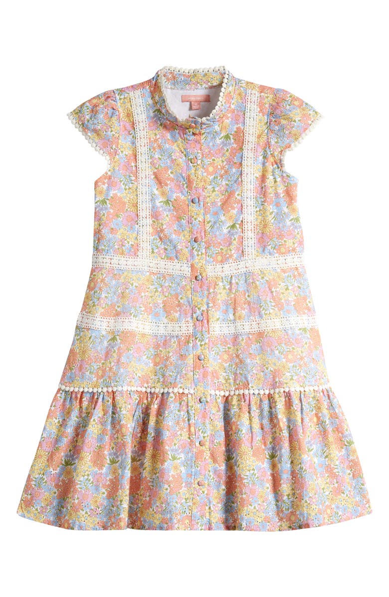 BCBG Kids' Lace Trim Dress, Main, color, 
