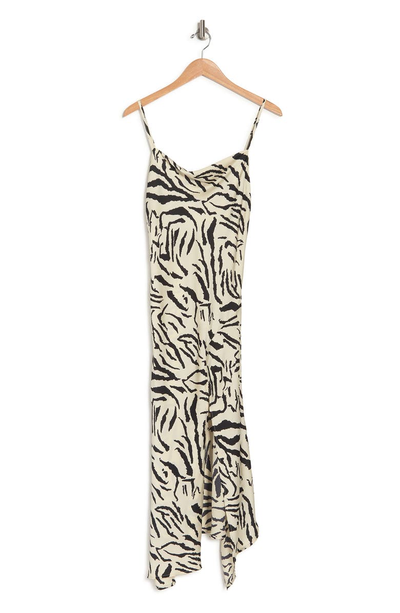 Know One Cares KNOWONECARES Tiger Print Cowl Neck Slit Front Dress, Alternate, color, 