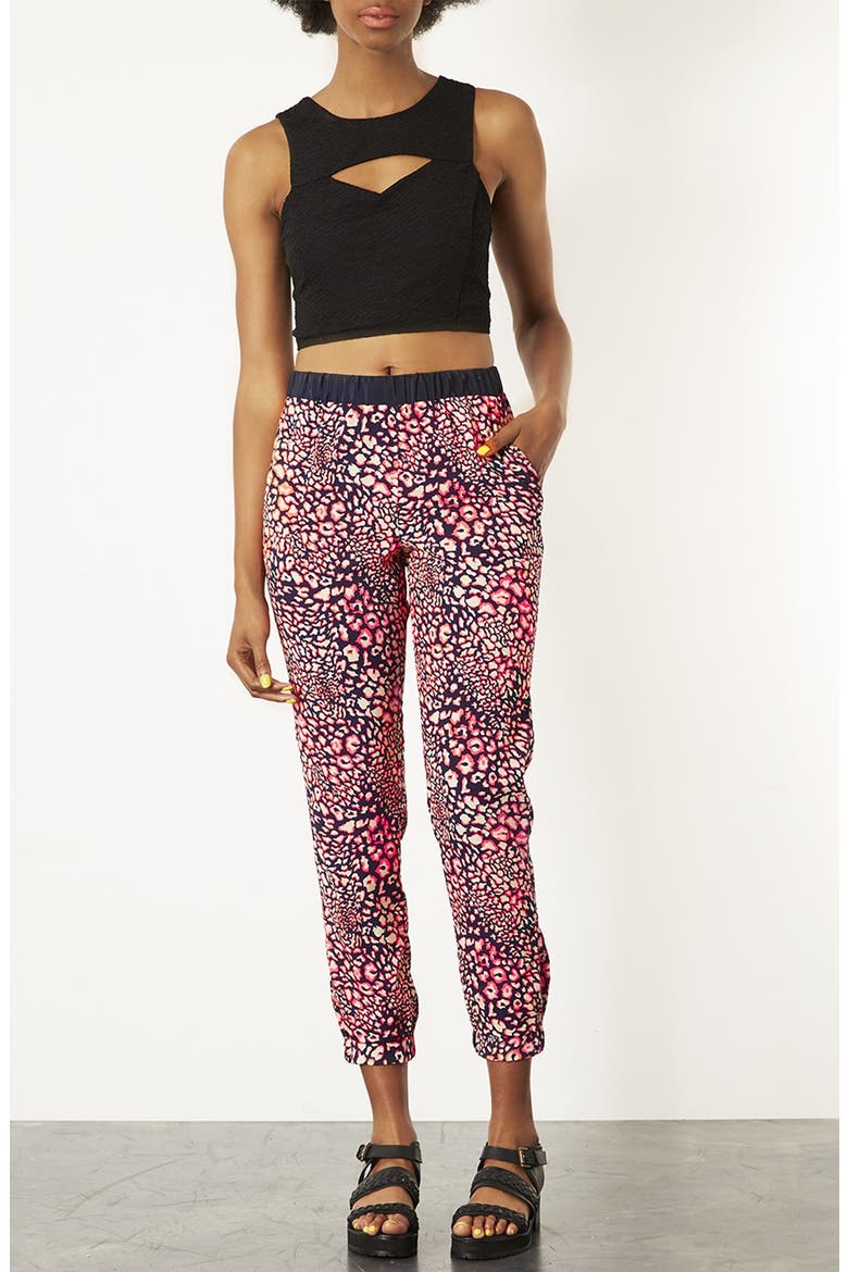 Leopard Print Track Pants, Alternate, color, PINK