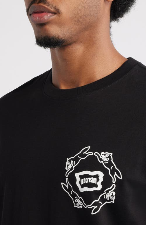 Icecream Dairy Cotton Graphic T-shirt In Black
