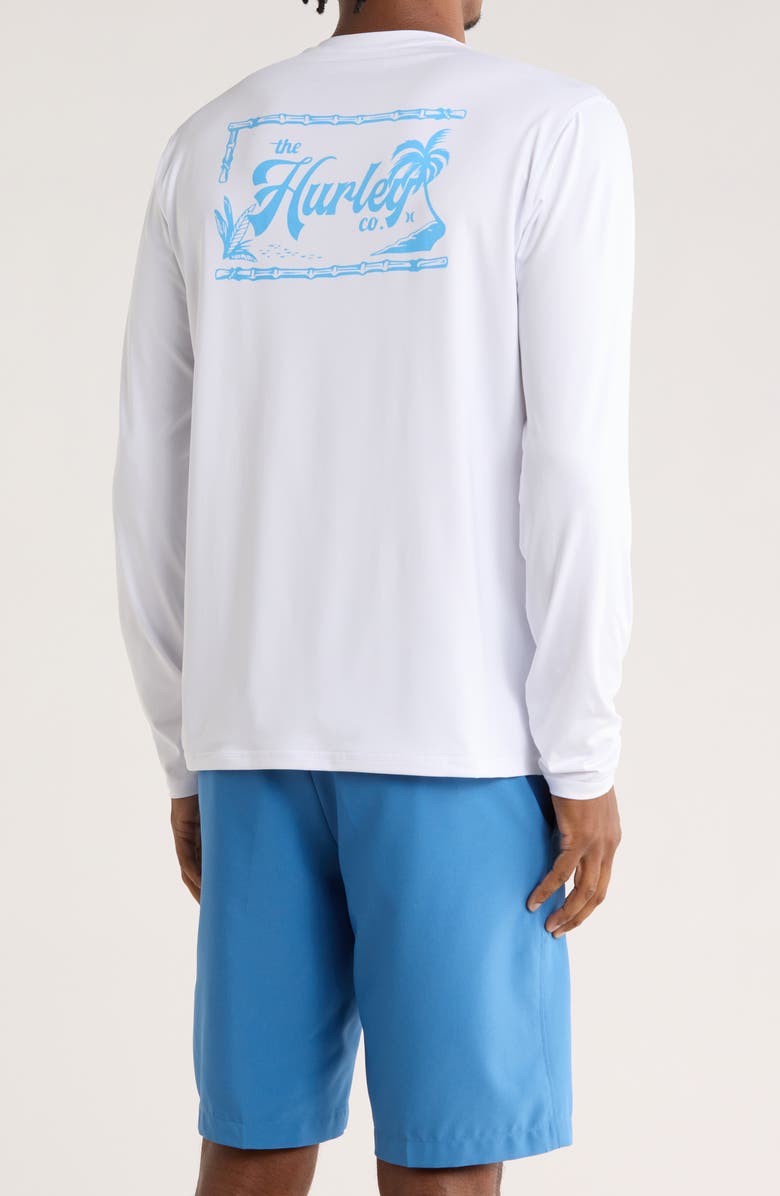 Hurley Hybrid UPF Long Sleeve Rashguard, Alternate, color, White