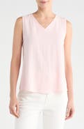 Renee C Linen V-Neck Sleeveless Tank Top