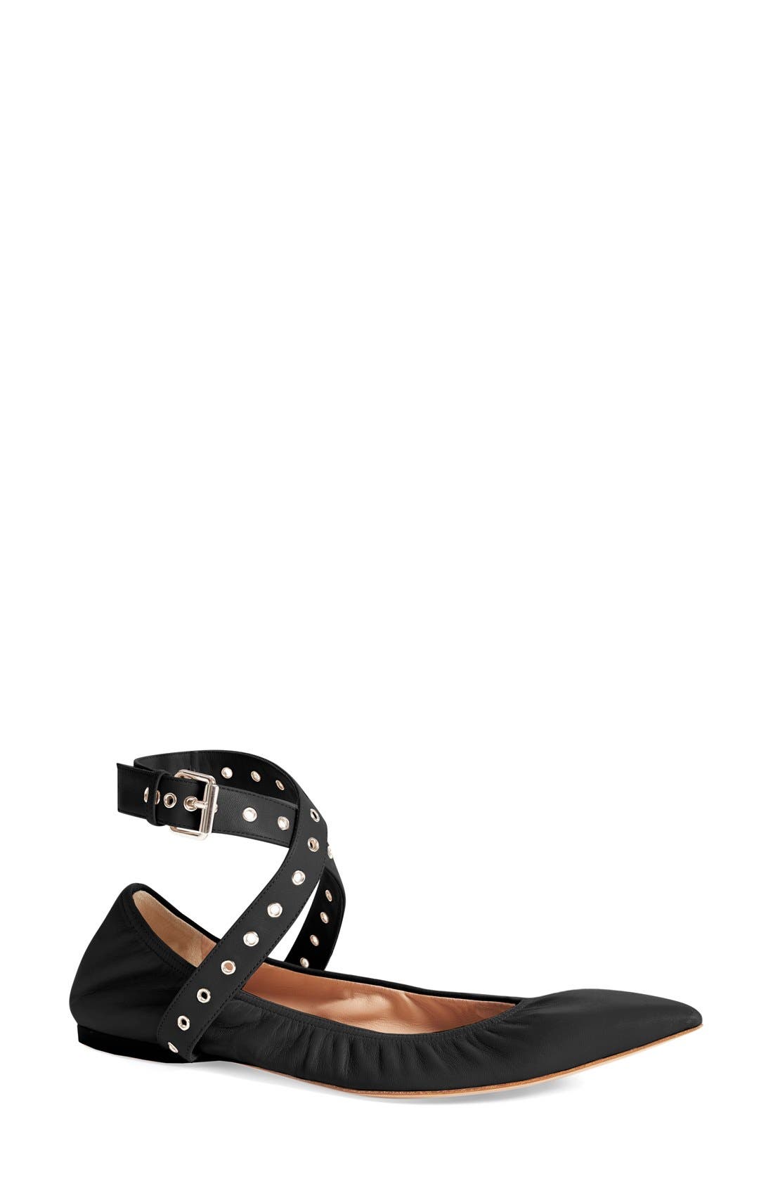 Valentino Garavani 'Love Latch' Pointy Toe Flat, Main, color, 
