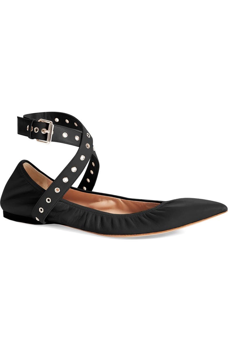 Valentino Garavani 'Love Latch' Pointy Toe Flat, Main, color,