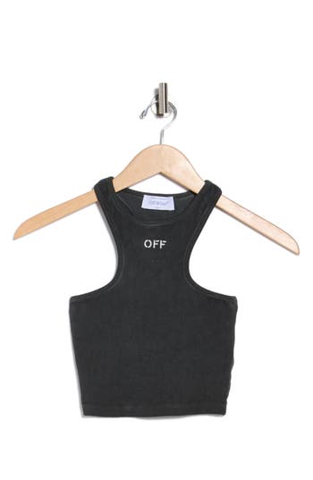 Off-white Off Stamp Rib Rowing Cutaway Tank Top In Gray
