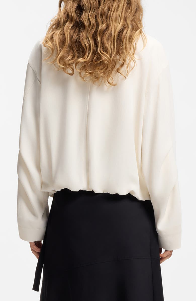 BOSS Jajila Bubble Hem Twill Bomber Jacket, Alternate, color, Soft Cream