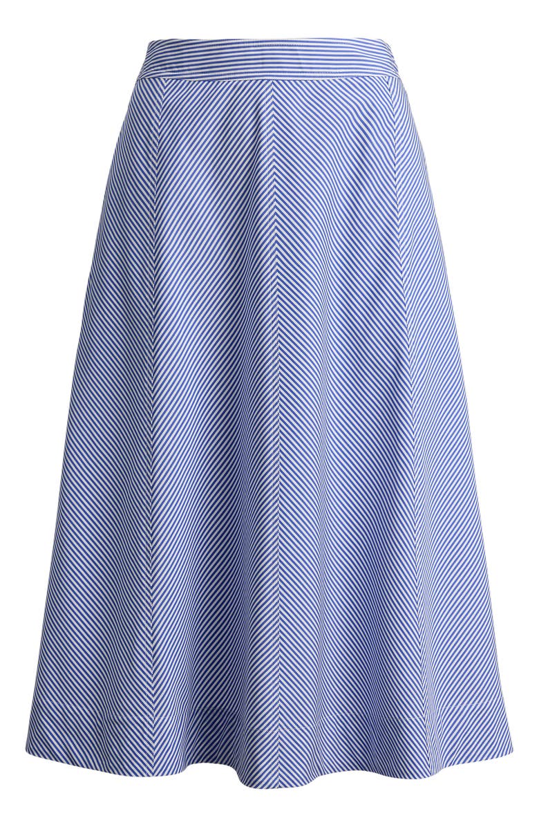 Lauren Ralph Lauren Striped Paneled Cotton Broadcloth Skirt, Alternate, color, Blue/ White