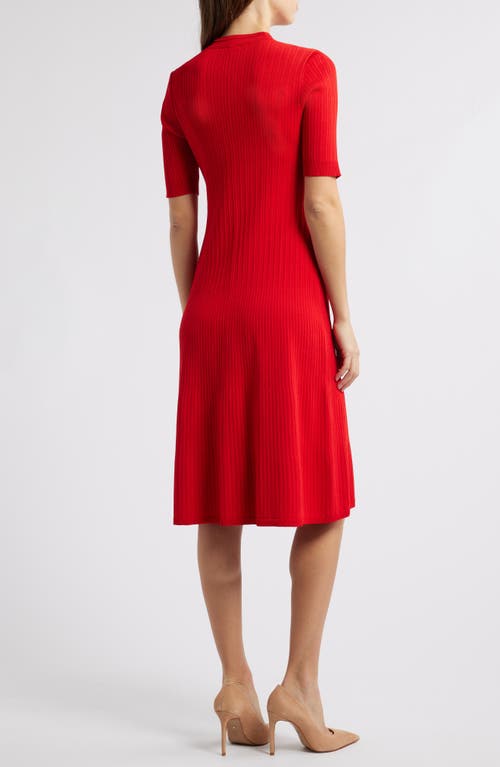 Shop Anne Klein Rib Dress In Poppy