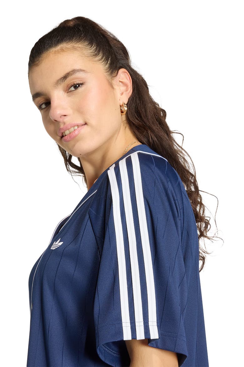 Pinstripe Baseball Minidress, Alternate, color, NIGHT INDIGO/ WHITE/ GREY TWO
