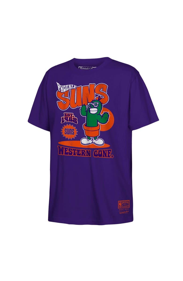 Mitchell & Ness Youth Mitchell & Ness Purple Phoenix Suns Retro Mascot Script T-Shirt, Alternate, color, Purple