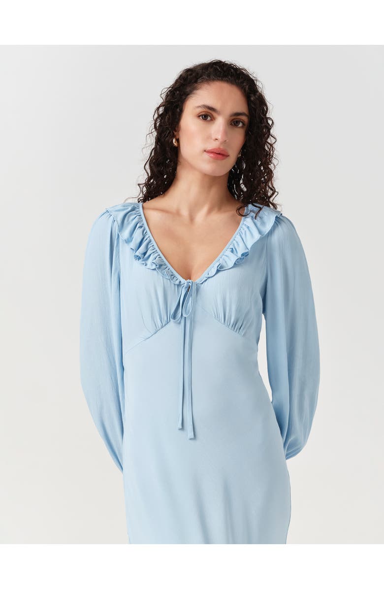 Ghost London Melina Crepe Ruffle Hem Midi Dress, Alternate, color,
