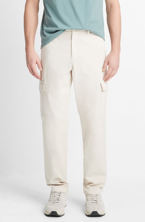 Straight Leg Garment Dyed Twill Cargo Pants