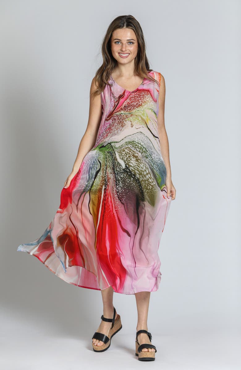 APNY Sleeveless Maxi Dress, Alternate, color, Pink Multi