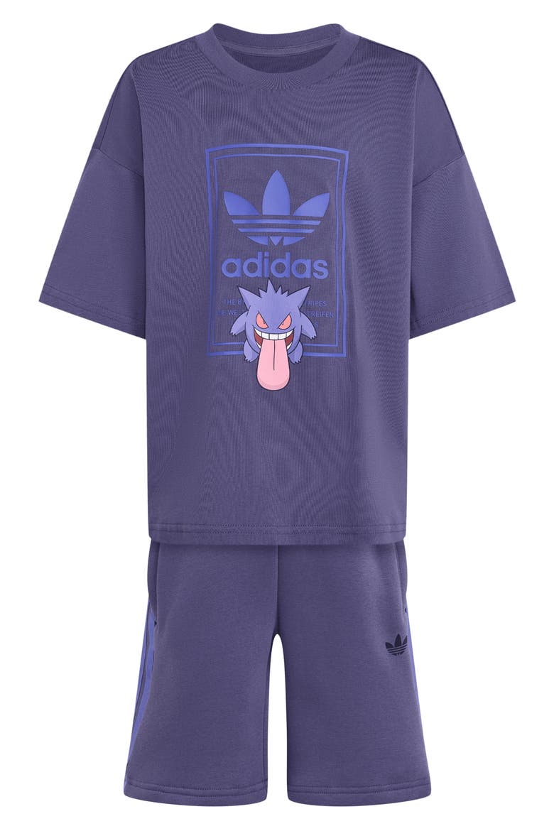 Kids' Pokémon Loose T-Shirt and Shorts Set, Main, color, TRACE PURPLE/ TRACE PURPLE
