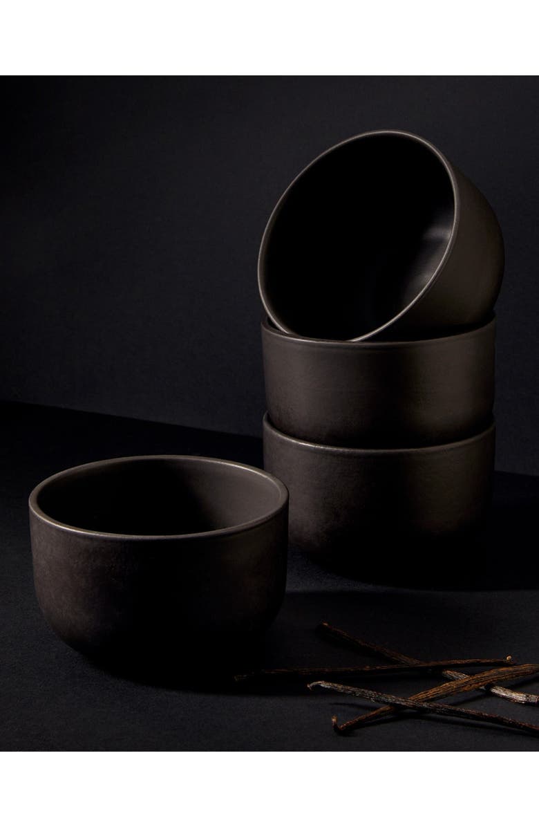 Gharyan Stoneware Minimalist Dinnerware Set, Alternate, color, Black