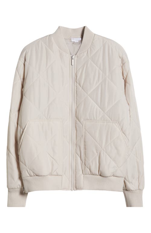 Zella Quilted Aviator Jacket In Grey Moonbeam