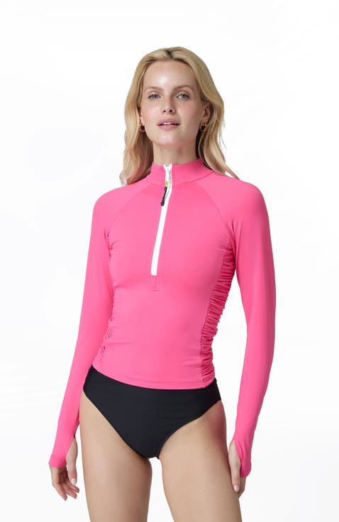 Daisy 1/4 Zip Pullover With Side Ruching