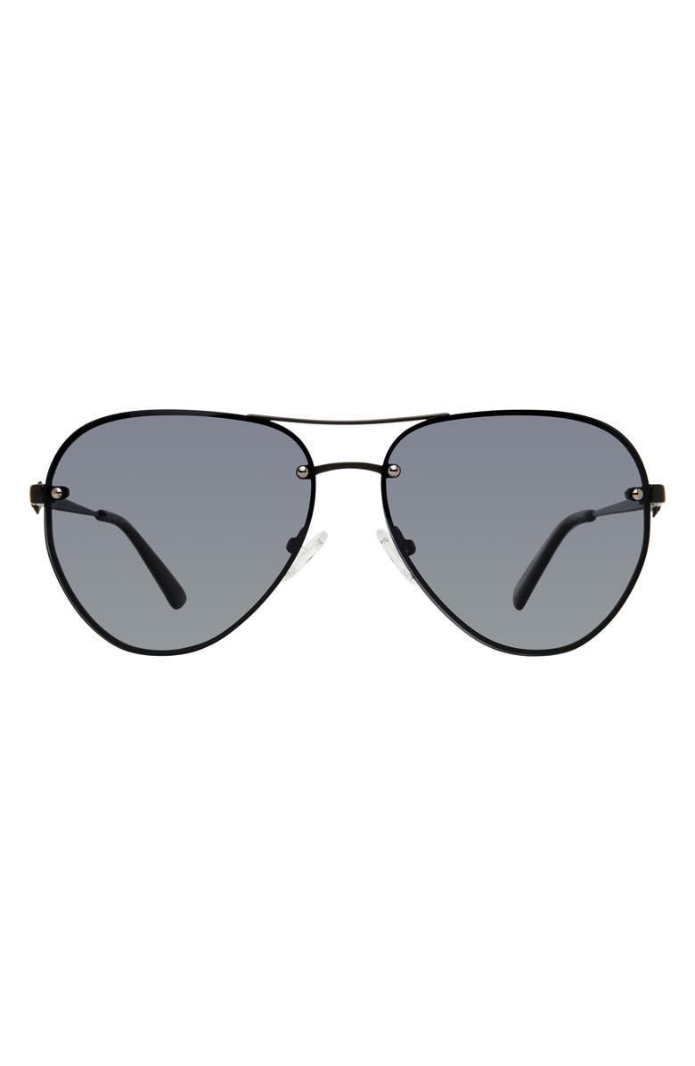 Kurt Geiger London Shoreditch 60mm Rimless Aviator Sunglasses, Main, color, Black/ Gray Gradient