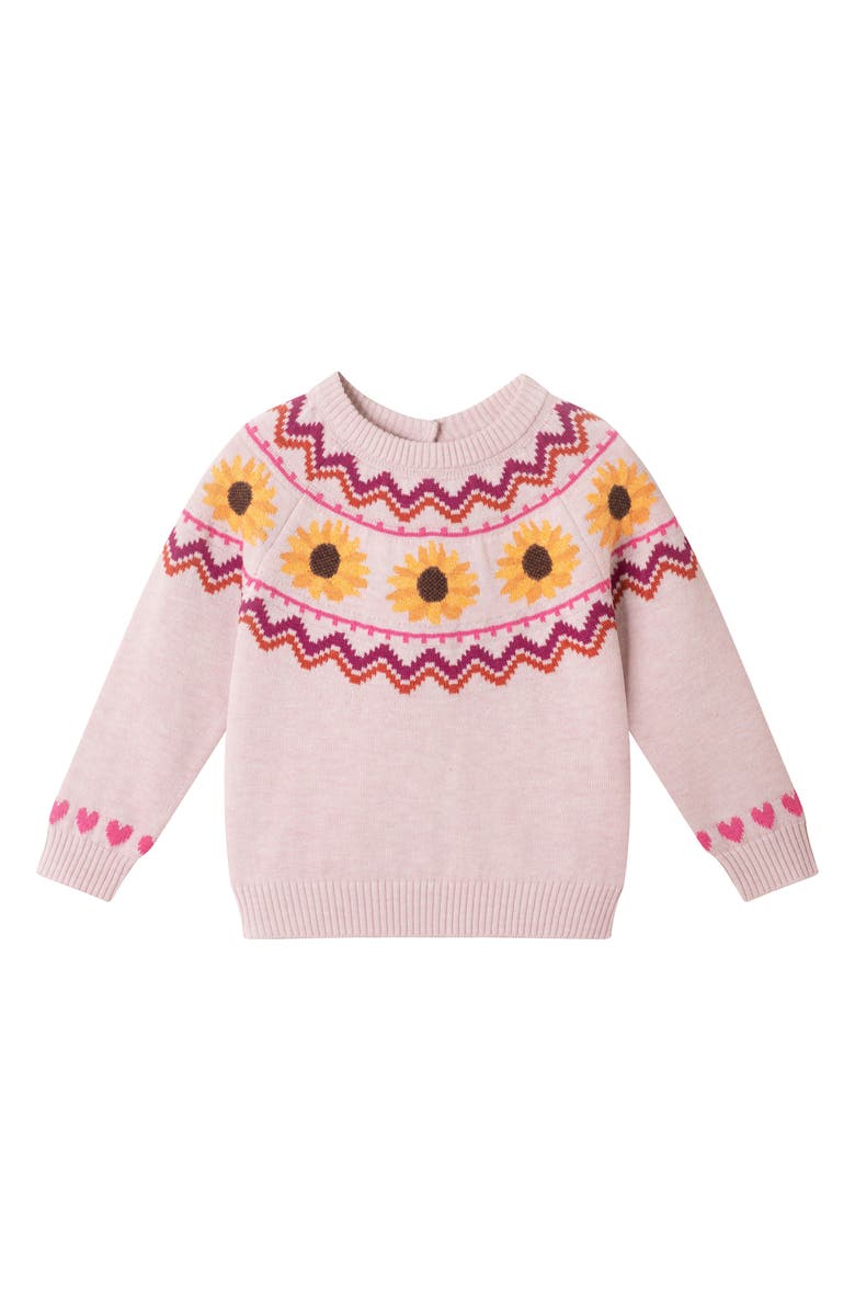 Andy & Evan Kids' Fair Isle Sweater & Flare Leggings Set, Alternate, color, Beige Sunflower