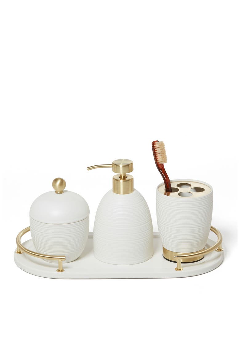 Dubai 4-Piece Bathroom Accessory Set, Alternate, color, WHITE