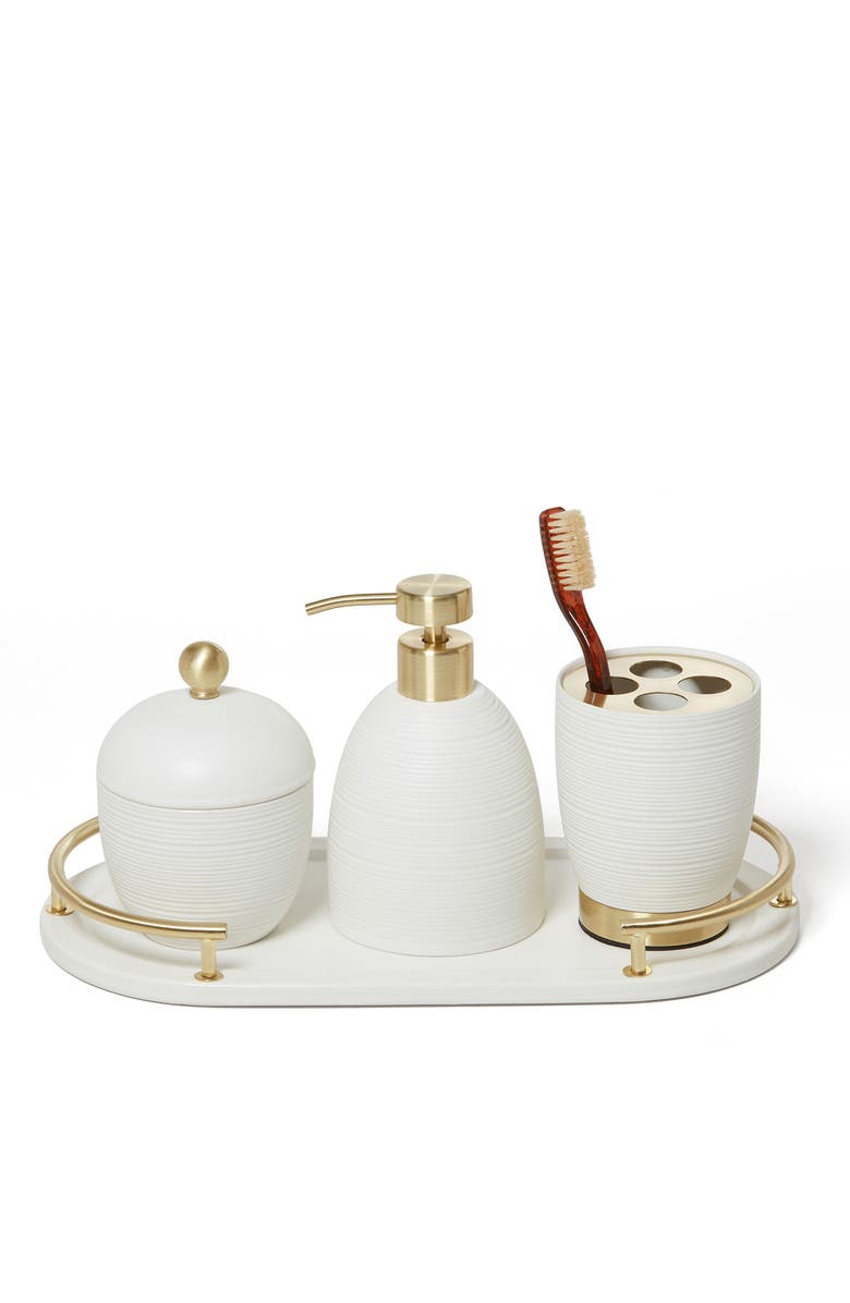 ROSELLI TRADING COMPANY Dubai 4-Piece Bathroom Accessory Set, Alternate, color, White
