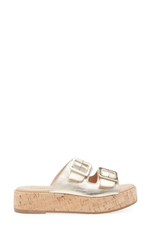 Cordani Karson Platform Slide Sandal In Soft Gold