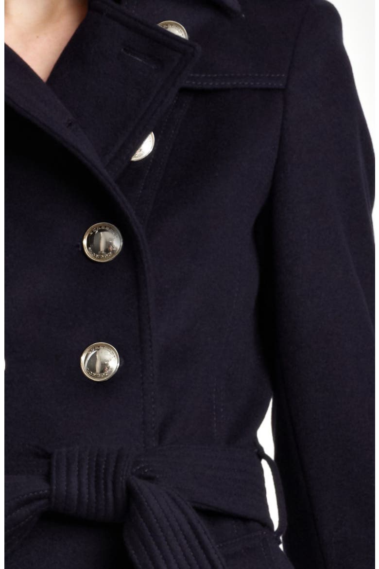 Belted Wool & Cashmere Trench Coat, Alternate, color, NAVY