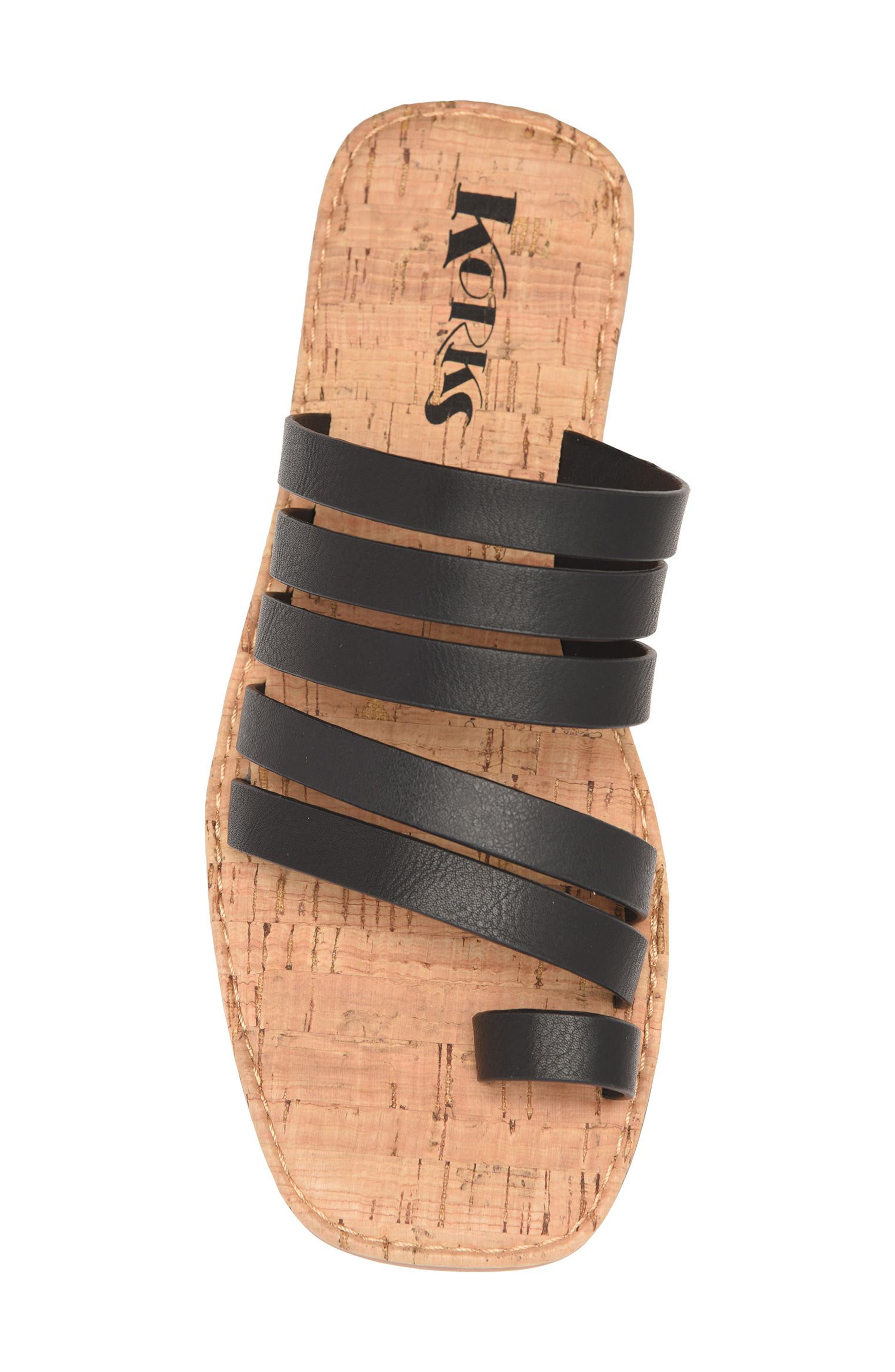 KORKS Marisol Toe Loop Slide Sandal, Alternate, color, Black