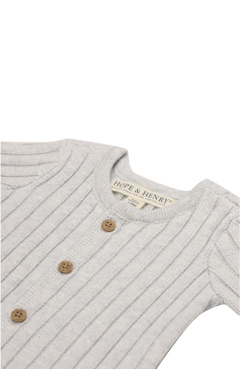 Hope & Henry Baby Shortie Romper & Jacquard Blanket Gift Set, Alternate, color, Light Gray Heather