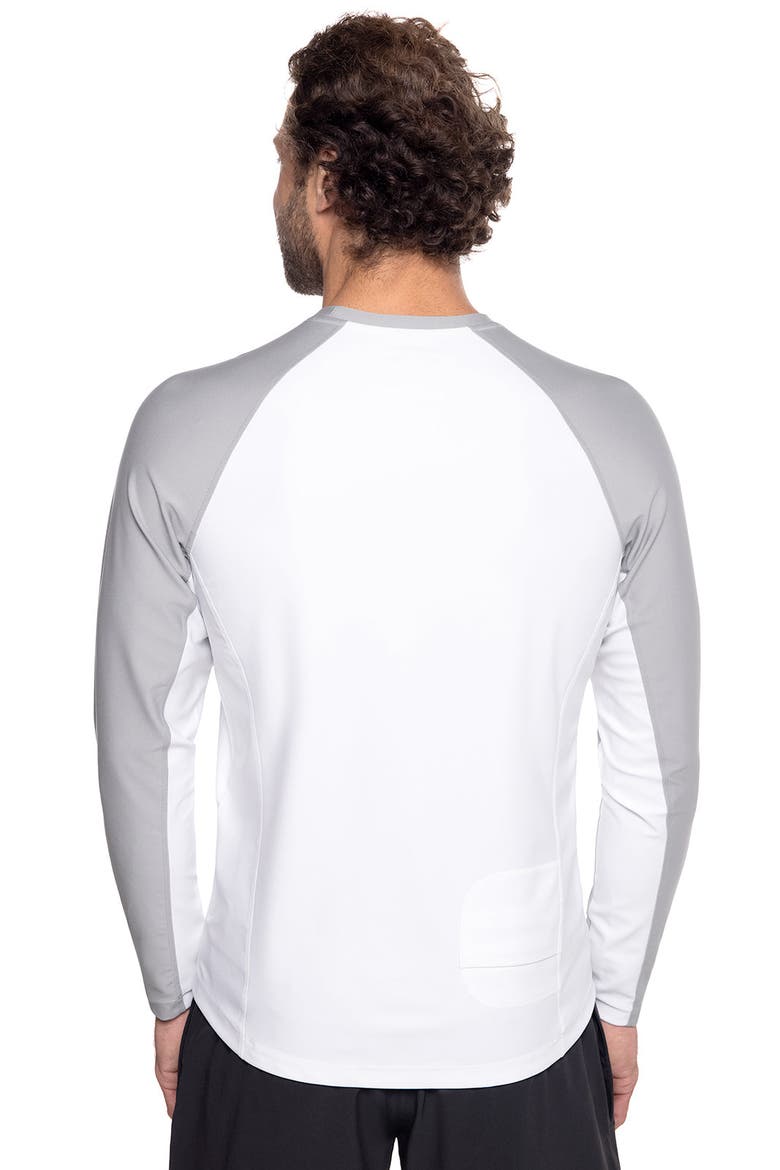 Men's LumaLeo Hightide Long Sleeve Swim Shirt, UPF 50+ Sun Protection, Alternate, color, Slate/White Colorblock
