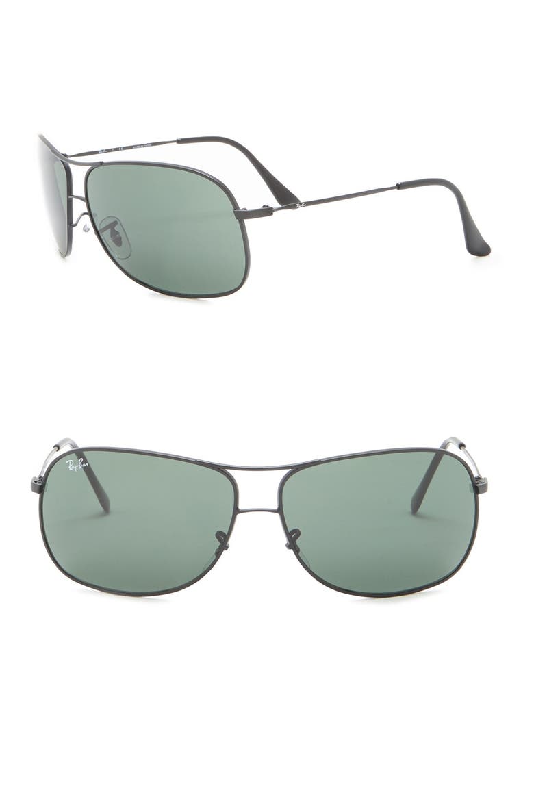 64mm Aviator Sunglasses, Main, color, MATTE BLK