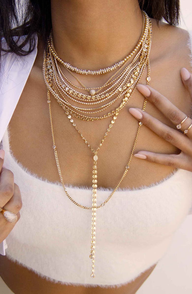 Ettika Multistrand Y-Necklace, Alternate, color, Gold